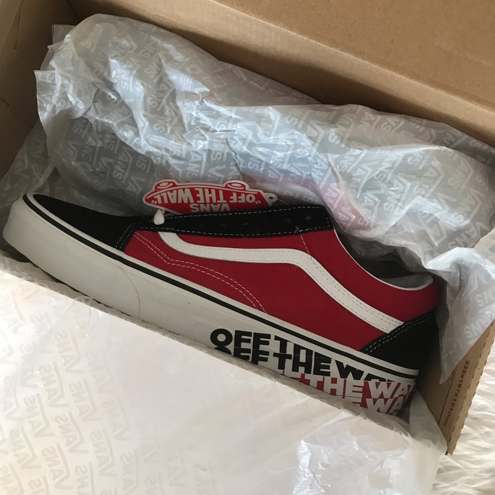 Vans Old Skool Sidewall Black Racing Red Skate - Picture 6 of 8